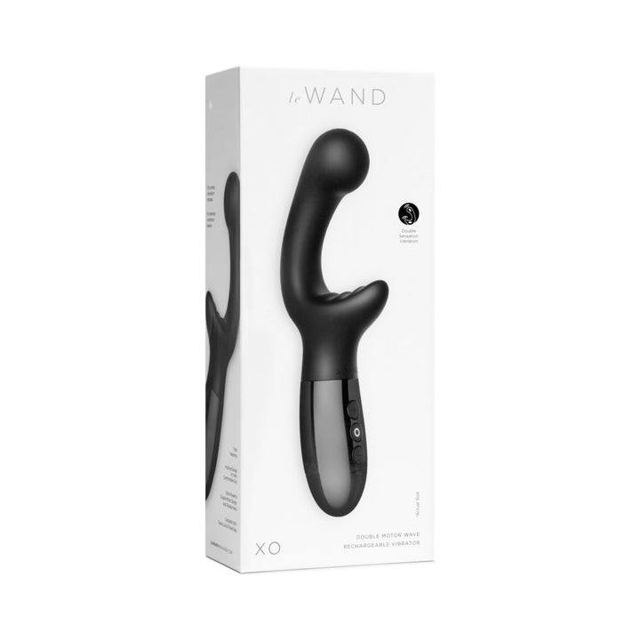 Le Wand XO Rechargeable Double-Motor Wave Silicone Dual Stimulation Vibrator Black - Headshop.com