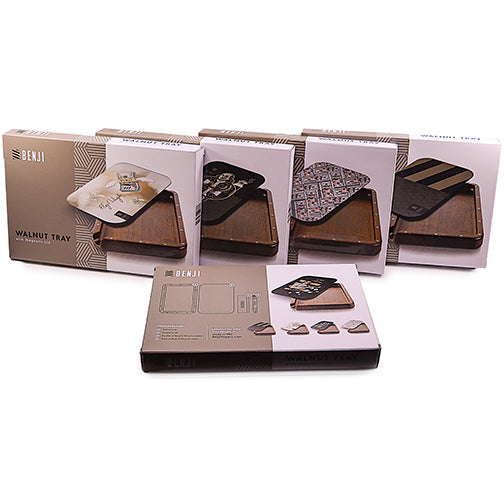 Benji - Walnut Tray w/ Magnetic Lid Kit - King Franklin - Headshop.com
