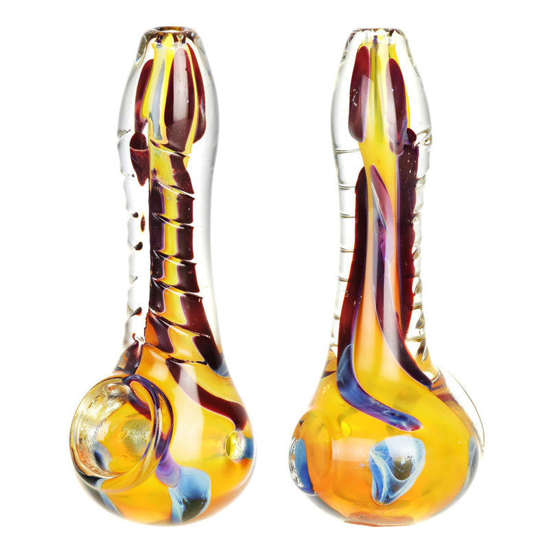 Vibrant Sea Slug Ribbed Glass Hand Pipe - Headshop.com