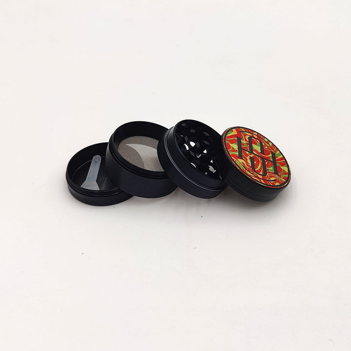 High Society - 4 PC 40mm Ceramic Teflon Coated Grinder - Rasta - Headshop.com