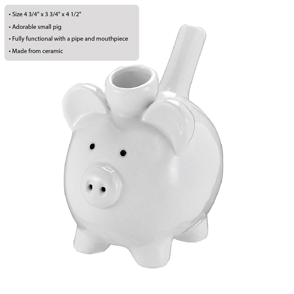 Pig Novelty Pipe - White Color - Headshop.com