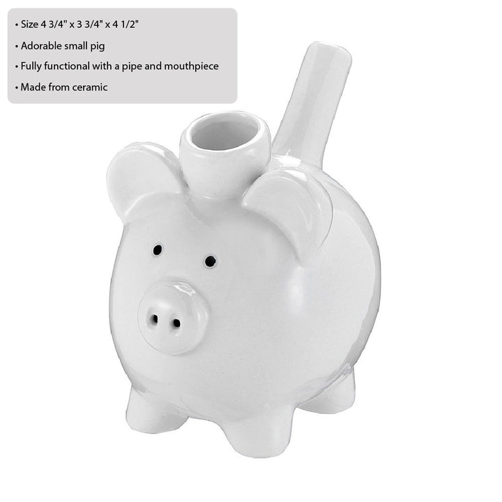 Pig Novelty Pipe - White Color - Headshop.com