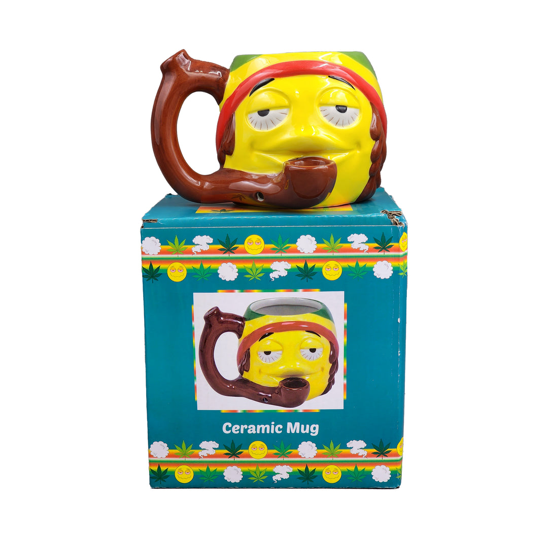 Rasta Emoji Mug Pipe - Headshop.com