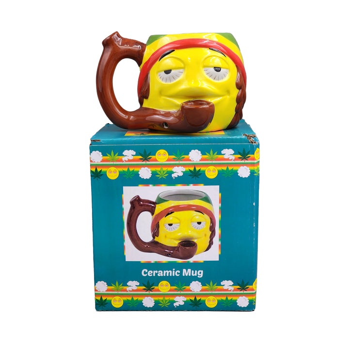 Rasta Emoji Mug Pipe - Headshop.com