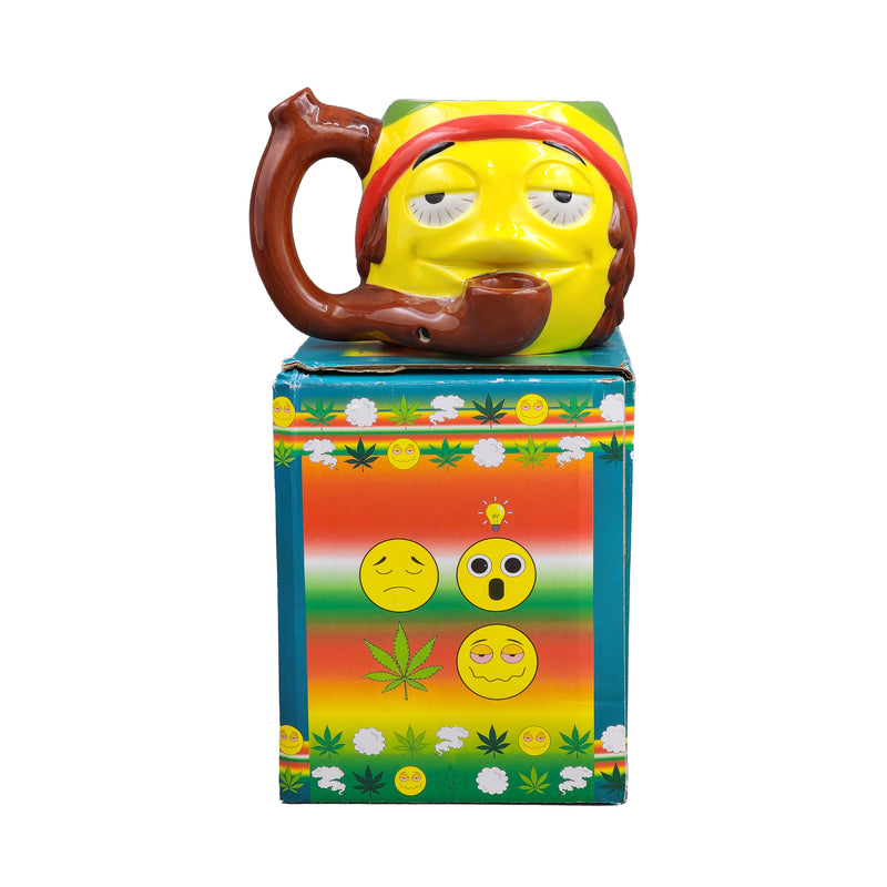 Rasta Emoji Mug Pipe - Headshop.com