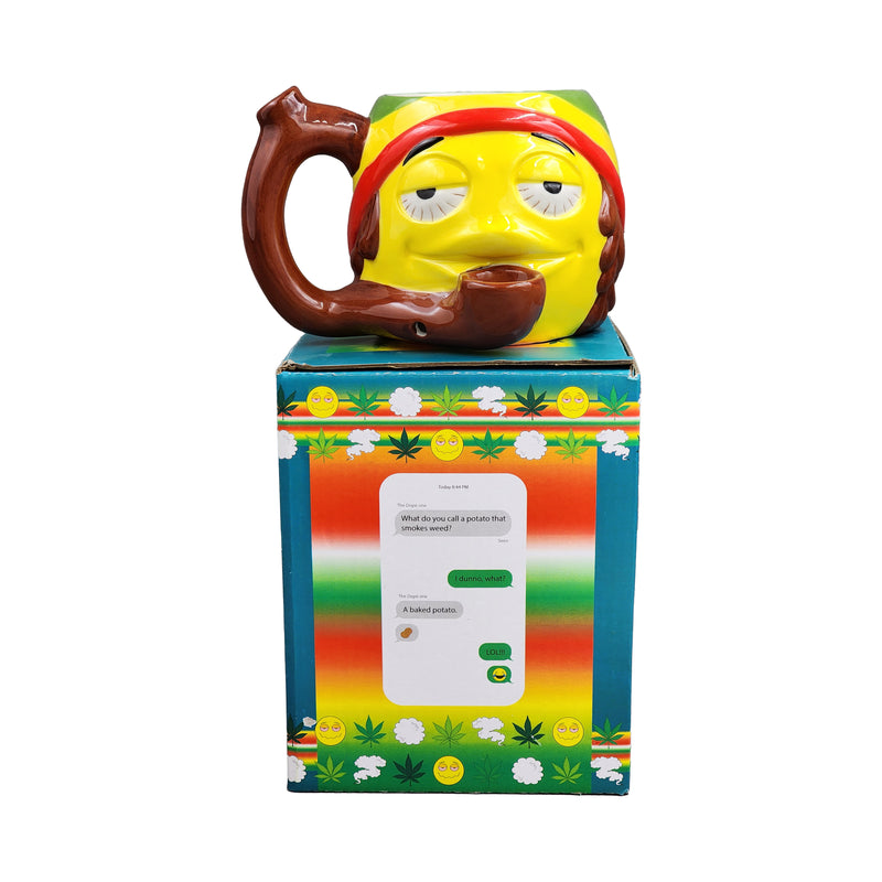 Rasta Emoji Mug Pipe - Headshop.com