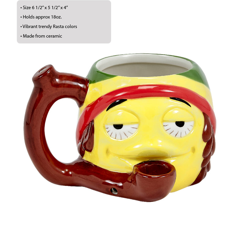 Rasta Emoji Mug Pipe - Headshop.com