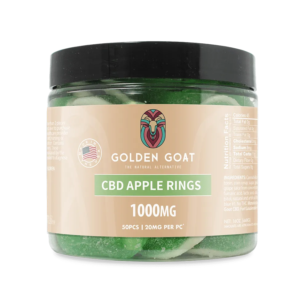 CBD Gummies 1000MG - Apple Rings - Headshop.com