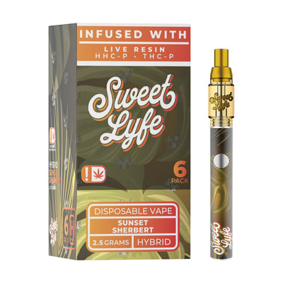 Sweet Life 2.5ml Disposable Vape Pen Infused with Live Resin HHC-P+THC-P - Sunset Sherbert - Hybrid - Headshop.com
