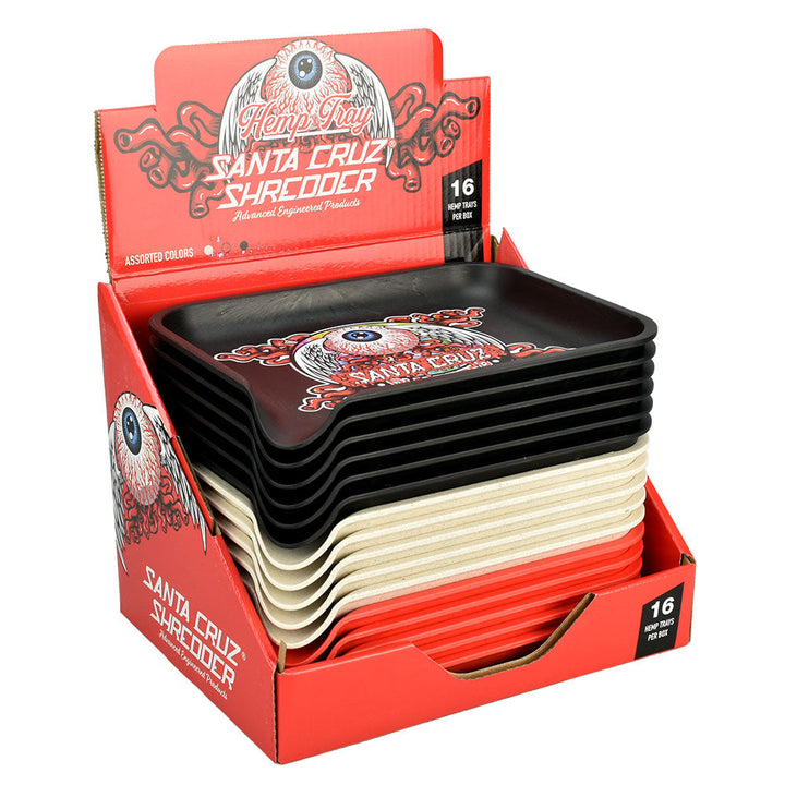 Santa Cruz Shredder Hemp Tray -7.75"x5.75"/Flying Eye Ball - 16PC DISP - Headshop.com