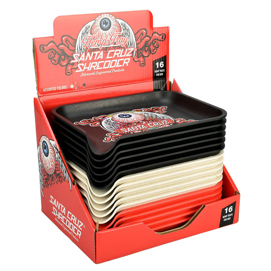 Santa Cruz Shredder Hemp Tray -7.75"x5.75"/Flying Eye Ball - 16PC DISP - Headshop.com
