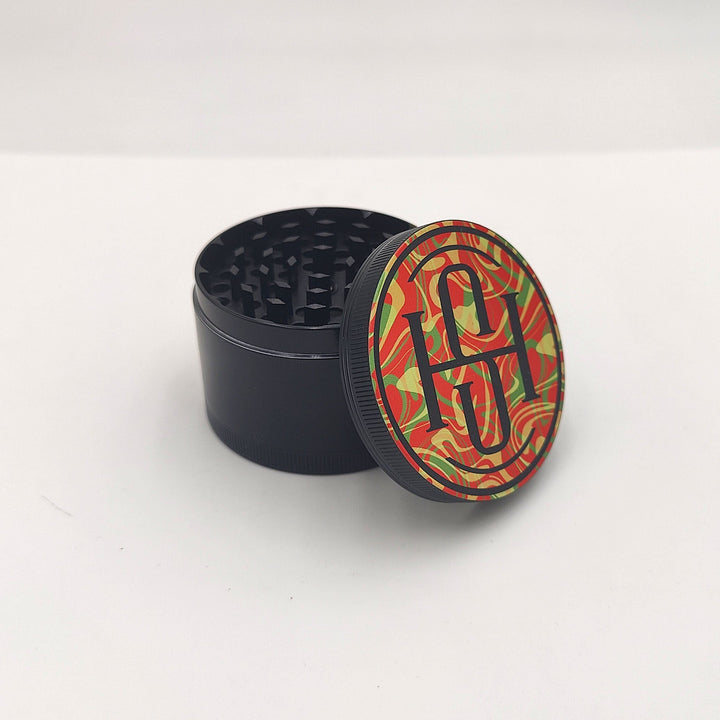 High Society - 4 PC 50mm Ceramic Teflon Coated Grinder - Rasta - Headshop.com