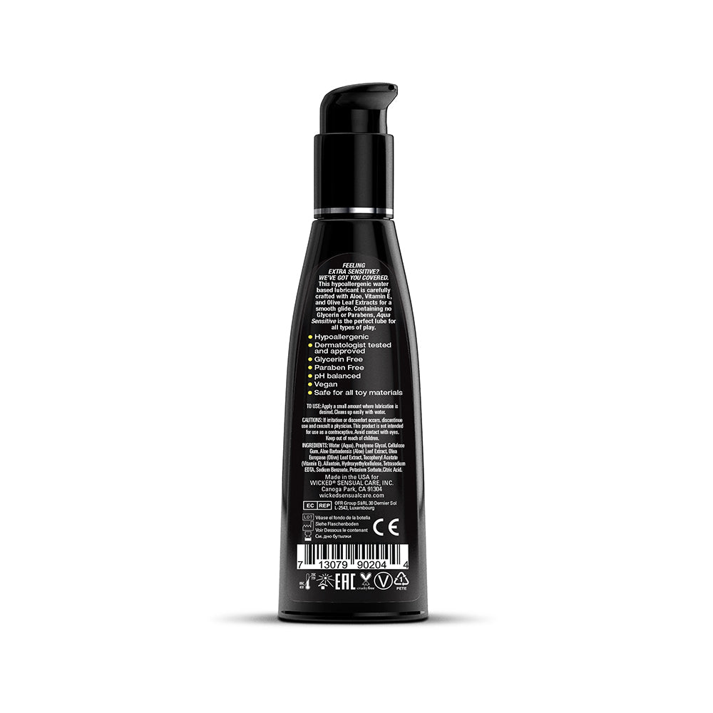 Wicked Aqua Sensitive Water-Based Lubricant 4 oz. - Headshop.com