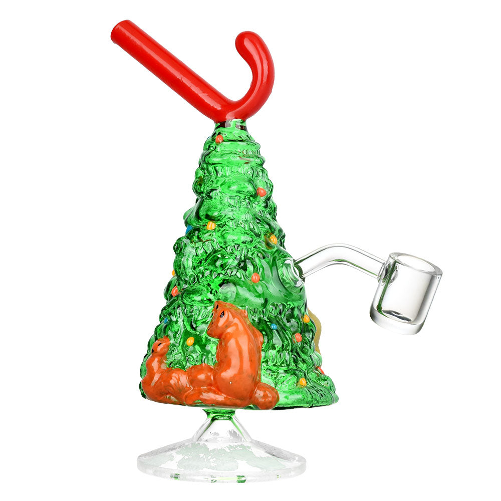 Christmas Tree w/ Candy Cane Glass Rig - 7.25" / 14mm F - Headshop.com