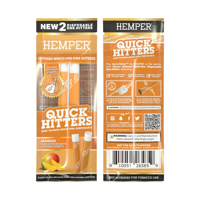 Hemper Quick Hitters Multi-Use Disposable One Hitter | 2pk | 20pc Display - Headshop.com