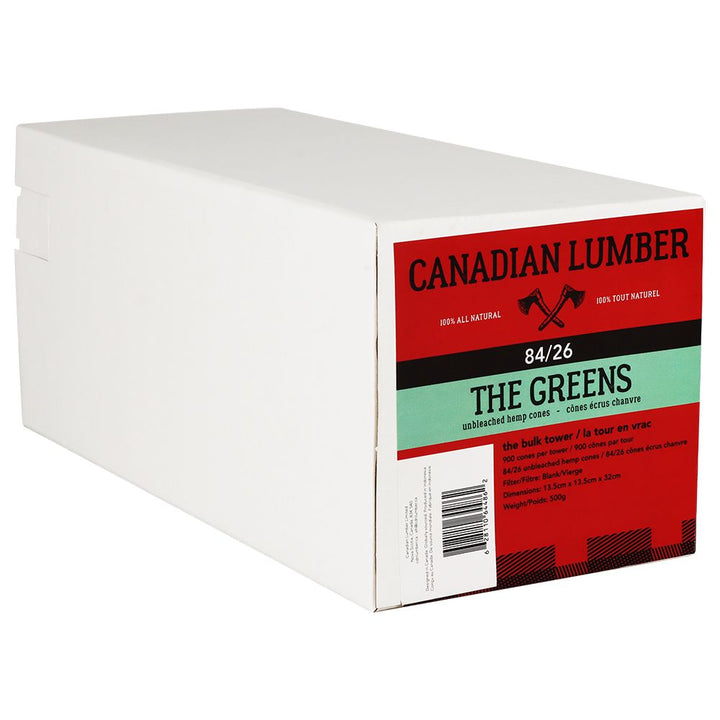 900CT BULK BOX - Canadian Lumber Unbleached Pure Hemp Cones - 84/26 Size / The Greens
