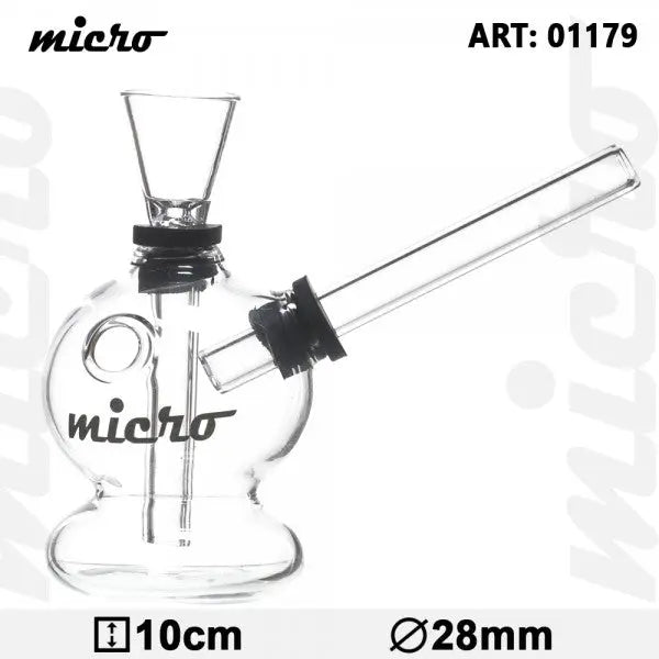 Micro | 4" Hand Held Glass Water Pipe - Headshop.com