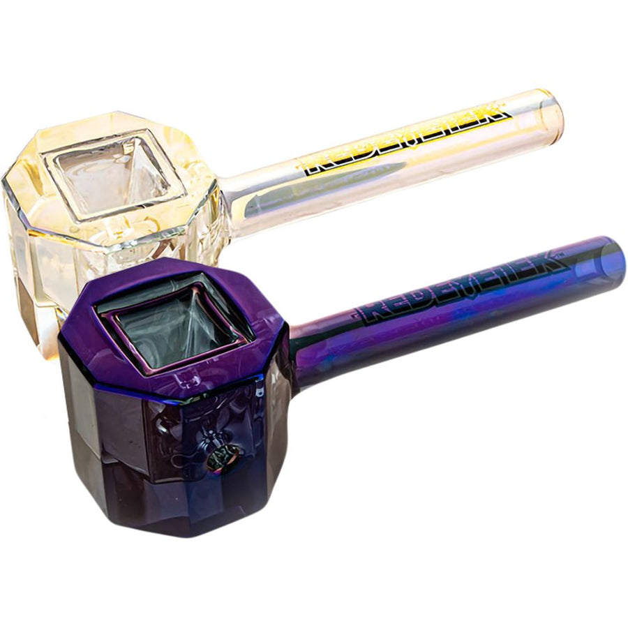 Red Eye Tek Terminator Finish Infinity Bowl Octagon Glass Hand Pipe | 4.5" - Headshop.com