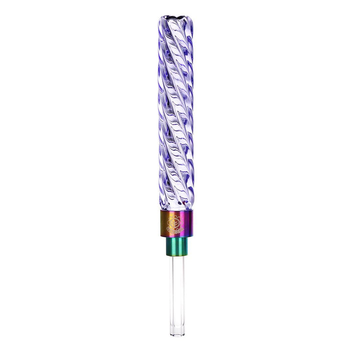 5CT BUNDLE - SeshGear Swirly Glass Dab Straws - 4.6" / Assorted Colors