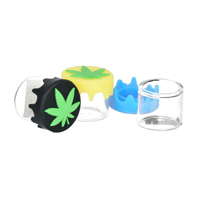 24CT DISP - Kush RX Glass Concentrate Jar w/ Silicone Lid - 6ml / Asst Colors - Headshop.com