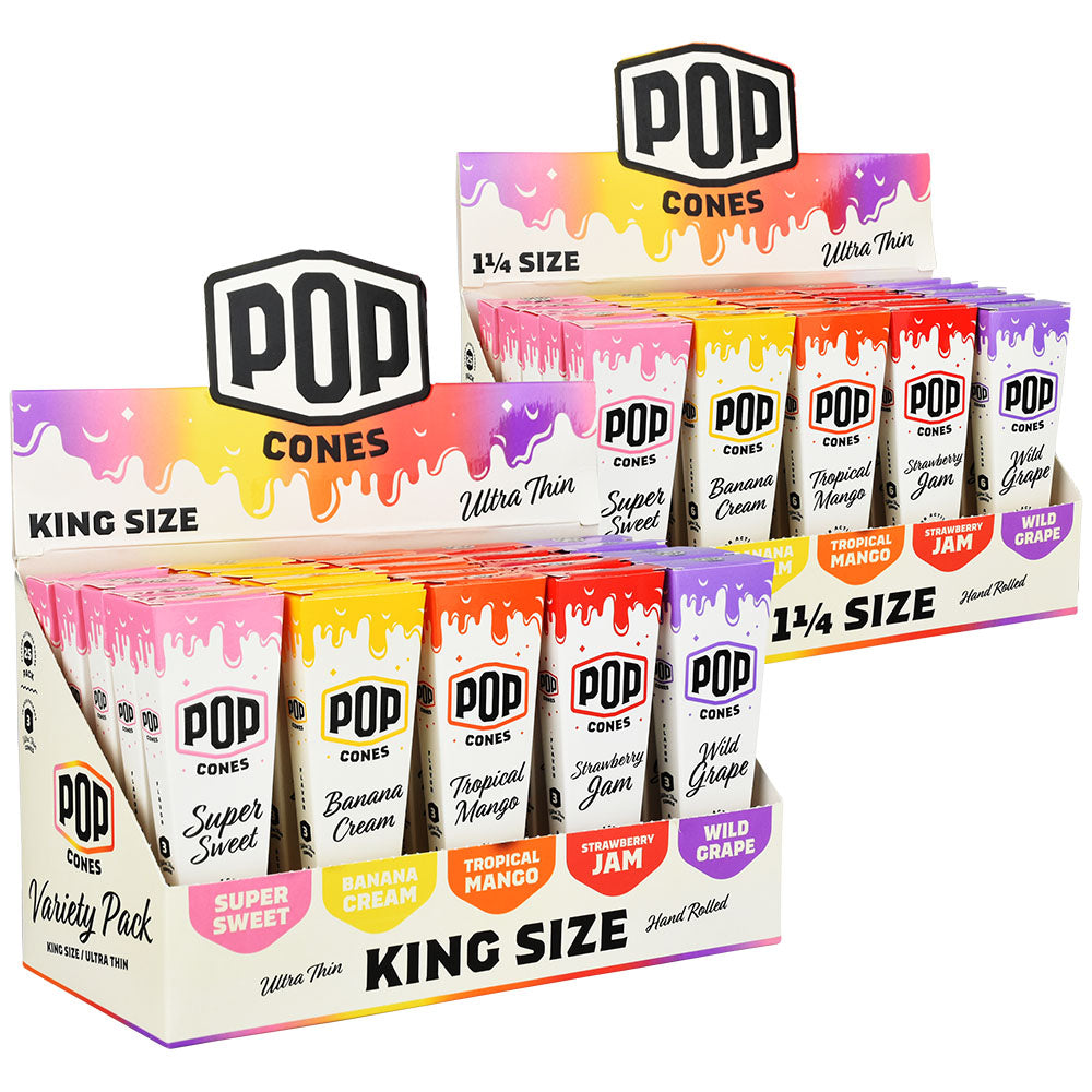POP Cones Ultra Thin | Assorted Flavors | 25pc Display - Headshop.com