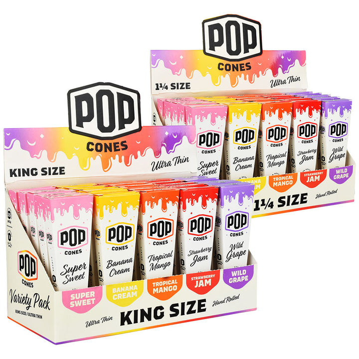 POP Cones Ultra Thin | Assorted Flavors | 25pc Display - Headshop.com