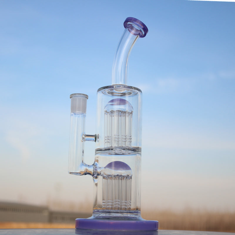 10.6" Glass Straight Water Pipe w/ Dual Arm Percolators - Headshop.com