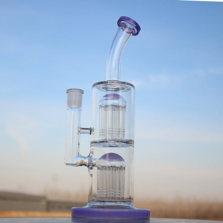 10.6" Glass Straight Water Pipe w/ Dual Arm Percolators - Headshop.com