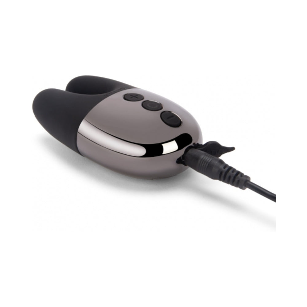 Le Wand Chrome Double Vibe Rechargeable Silicone Mini Vibrator Black - Headshop.com