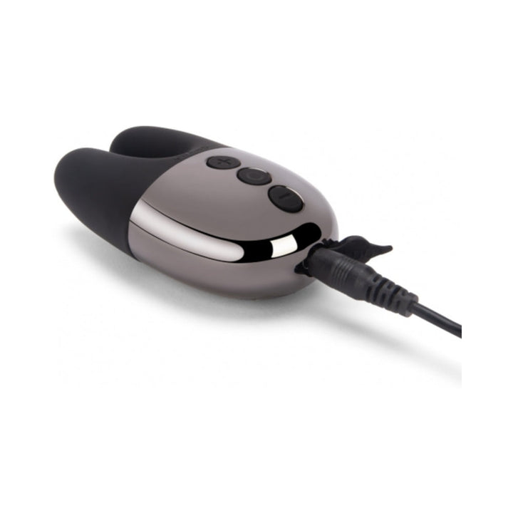 Le Wand Chrome Double Vibe Rechargeable Silicone Mini Vibrator Black - Headshop.com