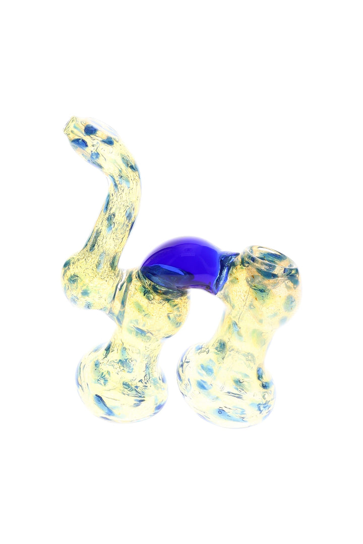 Color-Changing Dotted Double-Chamber Sherlock Bubbler “Blue Bridge” – 7″
