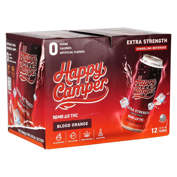 Happy Camper D9 THC Sparkling Beverage | 12oz | 50mg | 12ct Case