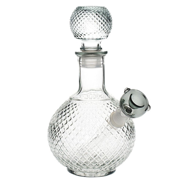 Vintage Decanter Style Glass Water Pipe w/ Cap - 7.5" / Cruet - Headshop.com