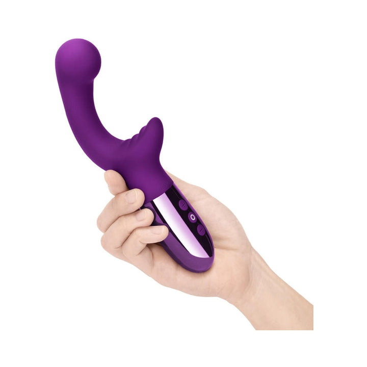 Le Wand XO Rechargeable Double-Motor Wave Silicone Dual Stimulation Vibrator Dark Cherry - Headshop.com
