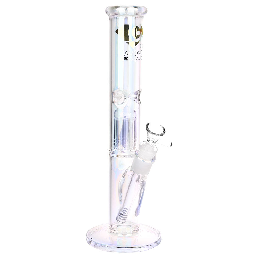 Diamond Glass Gold Pearl 8-Arm Perc Water Pipe - 12" / 14mm F / Colors Vary - Headshop.com
