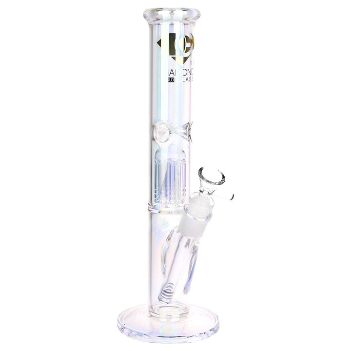 Diamond Glass Gold Pearl 8-Arm Perc Water Pipe - 12" / 14mm F / Colors Vary - Headshop.com