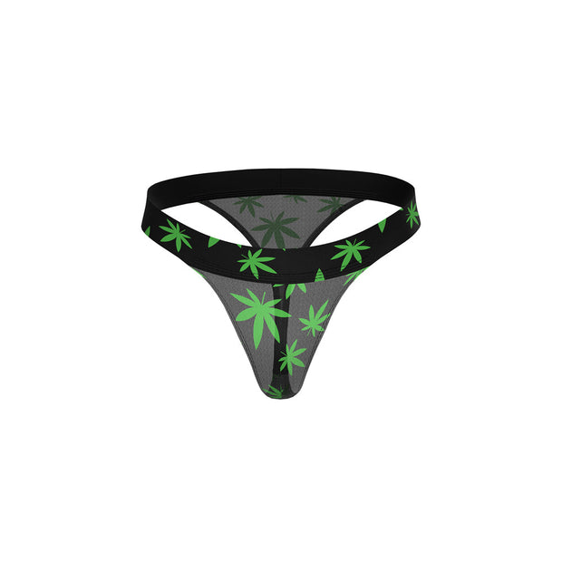 Male Power Hazy Dayz Micro Thong Pot Leaf S/M - Headshop.com