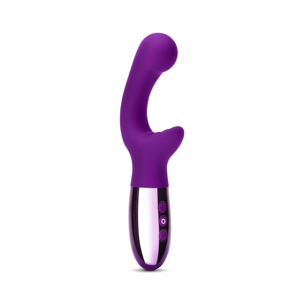 Le Wand XO Rechargeable Double-Motor Wave Silicone Dual Stimulation Vibrator Dark Cherry - Headshop.com