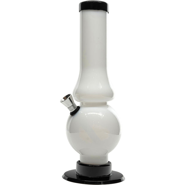JM Enterprises  6-9" Acrylic Straight Tube Bubble Flare Bong - Multiple Colors