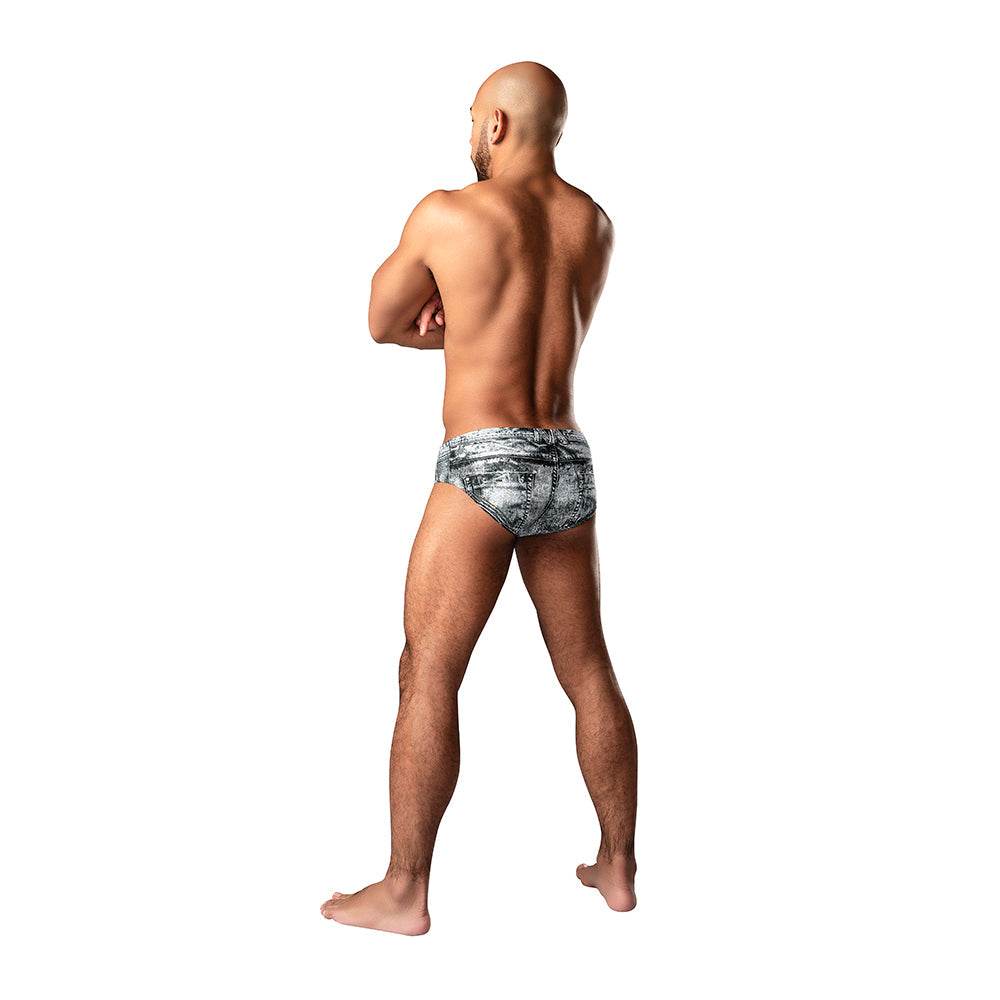 Male Power Dirty Denim Bikini Denim Print M - Headshop.com