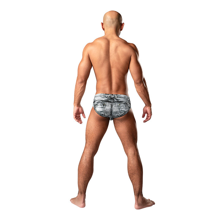 Male Power Dirty Denim Bikini Denim Print M - Headshop.com