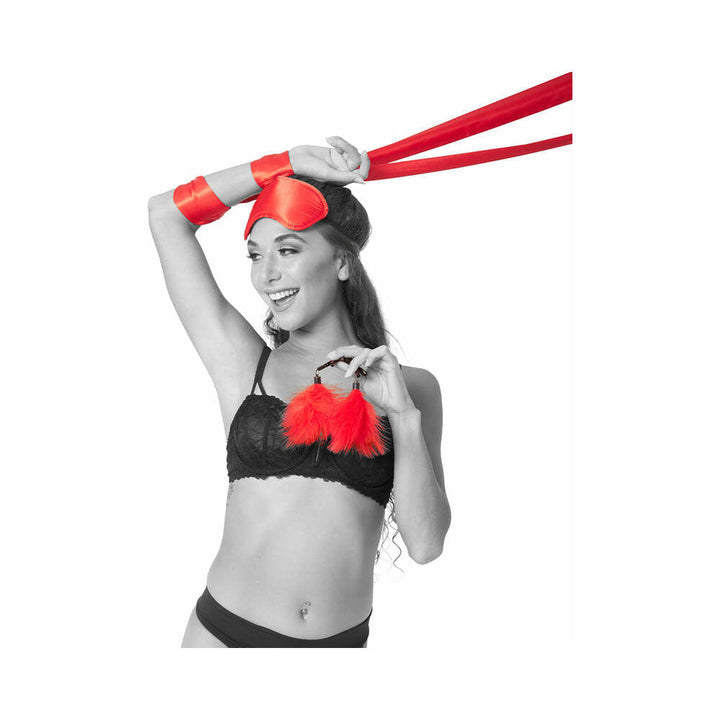 Sportsheets Sex & Mischief Amor 5-Piece Bondage Beginner Kit Red - Headshop.com