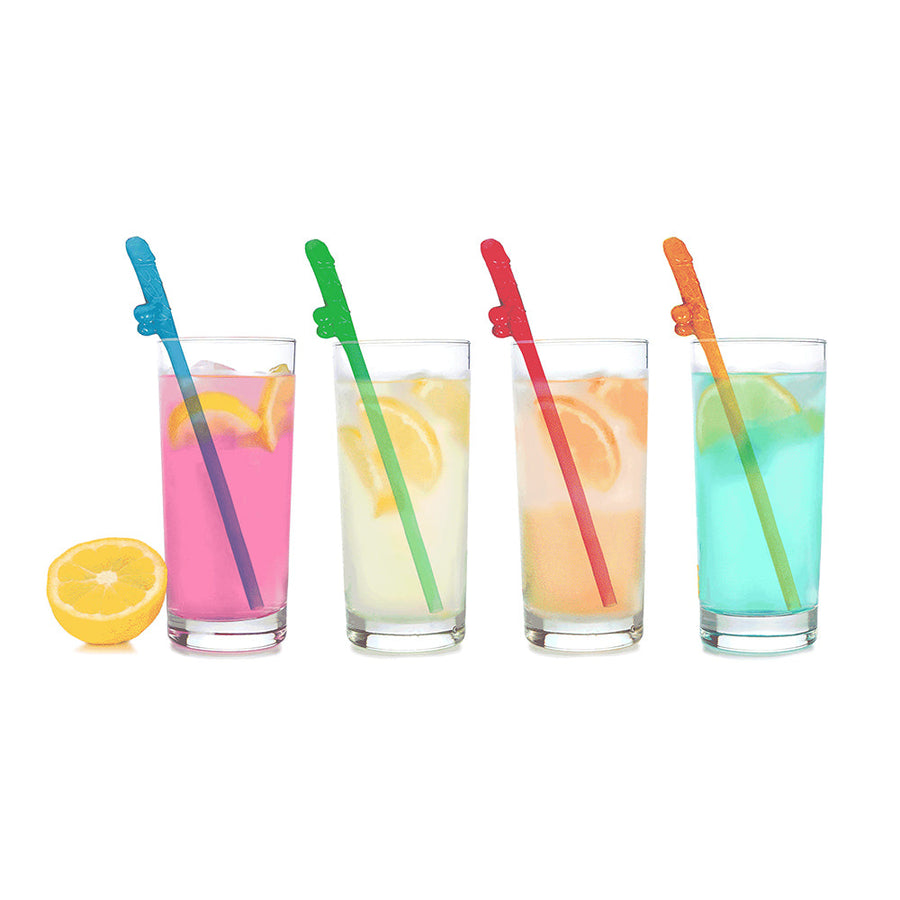 Super Fun Penis Party Straws 8-Pack Multicolor - Headshop.com