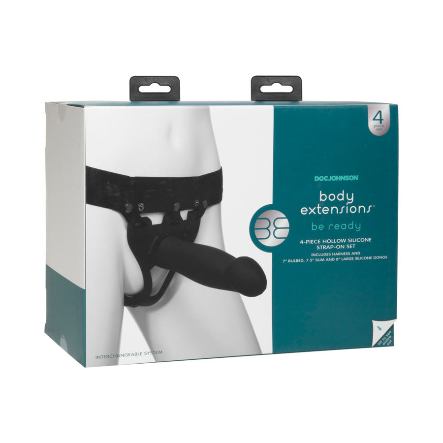 Be Ready Body Extensions Hollow Strap-On 4-Piece Set Black - Headshop.com