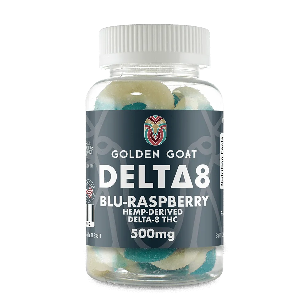 Delta 8 Gummies 500mg - Blue Raspberry Rings - Headshop.com