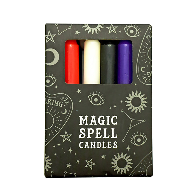 12PC SET - Magic Spell Candles - 4"/ Asst Colors - Headshop.com
