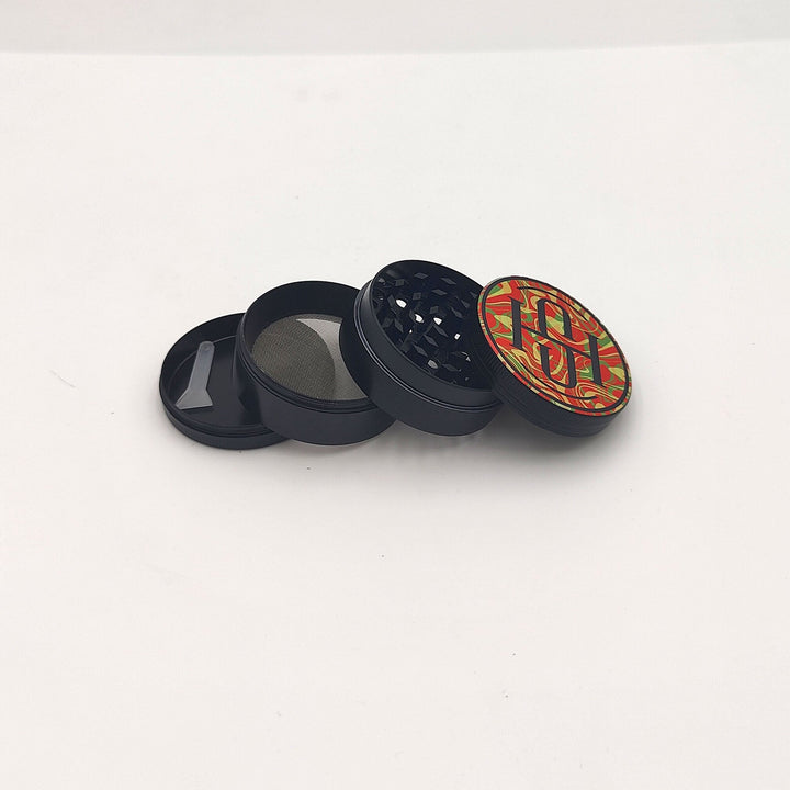 High Society - 4 PC 63mm Ceramic Teflon Coated Grinder - Rasta - Headshop.com