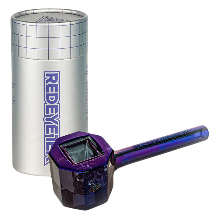Red Eye Tek Terminator Finish Infinity Bowl Octagon Glass Hand Pipe | 4.5" - Headshop.com