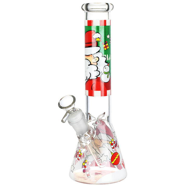 Santa Claus Themed Glass Water Pipe - 10" / 14mm F / Designs Vary - Headshop.com