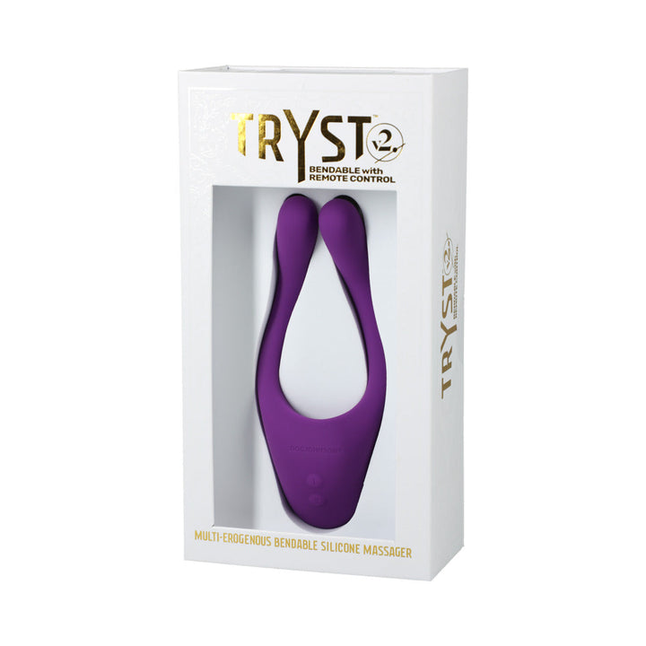 TRYST V2 Bendable Multi Erogenous Zone Massager with Remote- Purple - Headshop.com
